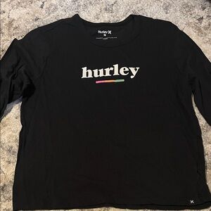 Hurley Black Tee with Multicolor Logo